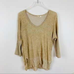 Anthropologie Moth Gold Knit Sweater